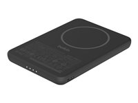 Belkin BoostCharge - Power bank - slim, magnetisk - 5000 mAh - 7.5 watt - Fast Charge (USB-C) - på kabel: USB-C - svart BPD020HQBK