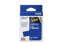 Brother TZe-PR935 - Vit utskrift på premium, glitter silver - Rulle (1,2 cm x 8 m) 1 kassett(er) bandlaminat - för P-Touch PT-P900Wc; P-Touch Cube Pro PT-P910BT TZEPR935