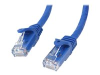 StarTech.com 5m CAT6 Ethernet Cable, 10 Gigabit Snagless RJ45 650MHz 100W PoE Patch Cord, CAT 6 10GbE UTP Network Cable w/Strain Relief, Blue, Wiring is UL Certified/TIA - Category 6 - 24AWG (N6PATC5MBL) - Patch-kabel - RJ-45 (hane) till RJ-45 (hane) - 5 m - UTP - CAT 6 - formpressad, hakfri - blå N6PATC5MBL