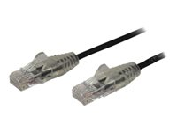 StarTech.com 2,5 m CAT6-kabel - Tunn - Ej hakfria RJ45-kontakter - Svart - Patch-kabel - RJ-45 (hane) till RJ-45 (hane) - 2.5 m - CAT 6 - hakfri - svart N6PAT250CMBKS