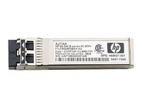 HPE B-Series - SFP+ sändar/mottagarmodul - 8 Gb fiberkanal (SW) - Fibre Channel - begagnat - för Brocade 16Gb/12, 16Gb/24; HPE 8/24, 8/8; StoreFabric SN4000, SN6500, SN8600B 4-slot AJ716BR