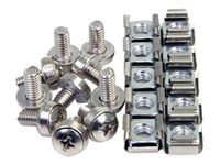 StarTech.com 100-pack M6-monteringsskruvar och korgmuttrar för serverskåp - Skruvar och muttrar för rack (paket om 100) - för P/N: RACK-21U-20-WALL-OA, RACK-24U-20-WALL-OA, RK12OD2, SHELF-2U-20-CENTER-V CABSCREWM62