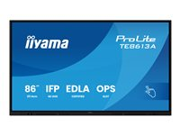 iiyama ProLite TE8613A-B2AG - 86" Diagonal klass (85.6" visbar) LED-bakgrundsbelyst LCD-skärm - interaktiv digital skyltning - med pekskärm (multi-touch) / PC-anslutning som tillval - 4K UHD (2160p) 3840 x 2160 - svart ram med matta ytor TE8613A-B2AG