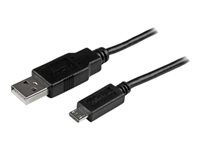 StarTech.com Lång Micro USB-kabel för laddning och synkning M/M - 0,25 mm² - 3 m - USB-kabel - mikro-USB typ B (hane) till USB (hane) - USB 2.0 - 3 m - formpressad - svart USBAUB3MBK