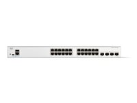 Cisco Catalyst 1200-24T-4G - Switch - L3 - smart - 24 x 10/100/1000 + 4 x Gigabit SFP - rackmonterbar - återanvänd C1200-24T-4G-RF