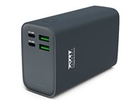 PORT Connect - Strömförsörjningsbank - 26800 mAh - 99 Wh - 65 Watt - 3.25 A - QC, PD - 4 utdatakontakter (2 x USB-C, 2 x USB) - på kabel: USB-A 907004