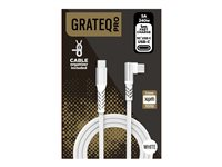 GRATEQ PRO - USB-kabel - 24 pin USB-C (hane) till 24 pin USB-C (hane) vinklad - 5 A - 1 m - USB-strömförsörjning (240W) - vit 86070GC