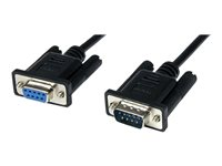 StarTech.com 2m Black DB9 RS232 Serial Null Modem Cable F/M - DB9 Male to Female - 9 pin Null Modem Cable - 1x DB9 (M), 1x DB9 (F), Black - Nollmodemkabel - DB-9 (hona) till DB-9 (hane) - 2 m - svart - för P/N: 1P3FPC-USB-SERIAL, ICUSB2321F, ICUSB2324I, ICUSB232V2, PEX2S953, PEX2S953LP SCNM9FM2MBK