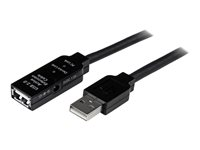 StarTech.com 20 m aktiv USB 2.0-förlängningskabel - M/F - USB-förlängningskabel - USB (hane) till USB (hona) - USB 2.0 - 20 m - aktiv - svart - för P/N: SVA5H2NEUA, UUSBOTG USB2AAEXT20M