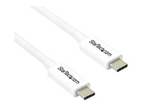 StarTech.com 6.6ft (2m) Thunderbolt 3 Cable, 20Gbps, 100W PD, 4K Video, Thunderbolt-Certified, Compatible w/ TB4/USB 3.2/DisplayPort - Thunderbolt-kabel - 24 pin USB-C (hane) till 24 pin USB-C (hane) - USB 3.1 Gen 2 / Thunderbolt 3 / DisplayPort 1.2 - 2 m - stöd för 4K - vit - för P/N: CDP2HDUACP, CDP2HDUACPW TBLT3MM2MW