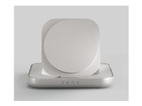 ZENS Nightstand Charger - Trådlöst laddställ - magnetisk + växelströmsadapter - 15 watt - vit ZESC20W/00