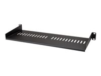 StarTech.com 1U Vented Server Rack Cabinet Shelf, 7in Deep Fixed Cantilever Tray, Rackmount Shelf for 19" AV/Data/Network Equipment Enclosure w/ Cage Nuts & Screws, 44lbs Weight Capacity - 1U Vented Rack Shelf (CABSHELF1U7V) - Hylla för rack - svart - 1U - 7" CABSHELF1U7V