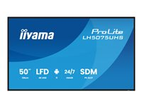 iiyama ProLite LH5075UHS-B2AG - 50" Diagonal klass (49.5" visbar) LED-bakgrundsbelyst LCD-skärm - digital skyltning - med inbyggd mediespelare, SDM Slot PC - 4K UHD (2160p) 3840 x 2160 - svart ram med matta ytor LH5075UHS-B2AG
