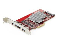 StarTech.com - USB-adapter - PCIe 3.0 x4 låg profil - USB 3.2 Gen 2 x 4 - röd - TAA-kompatibel P10Q4A-USB-CARD