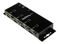 StarTech.com USB till DB9 RS232 seriell adapterhubb med 4 portar - Industriell DIN Rail och väggmonterbar - Seriell adapter - USB 2.0 - RS-232 x 4 - svart ICUSB2324I