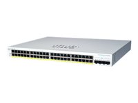 Cisco Business 220 Series CBS220-48P-4X - Switch - smart - 48 x 10/100/1000 (PoE+) + 4 x 10 Gigabit SFP+ (upplänk) - rackmonterbar - PoE+ (382 W) - återanvänd CBS220-48P-4XUK-RF