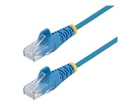 StarTech.com - Patch-kabel - RJ-45 (hane) till RJ-45 (hane) - 25 cm - 3.6 mm - UTP - CAT 5/5e/6 - IEEE 802.3bt - halogenfri, hakfri, rak - blå N6PAT25CMBLS