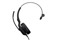 Jabra Evolve2 50 UC Mono - Headset - på örat - kabelansluten - aktiv brusradering - USB-A - svart - Zoomcertifierad, Certifierad för Microsoft-teams, Cisco Webex Certified, Alcatel-Lucent-certifierad, Unify-certifierad, Google Meet-certifierad, Amazon Chime-certifierad 25089-889-999