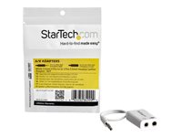 StarTech.com 4 Position Microphone and Headphone Splitter 3.5 mm 4 Pin / 4 Pole Mic and Audio Combo Splitter Cable (MUYHSMFFADW) - Headset-delare - mini-phone stereo 3.5 mm hona till 4-poligt minijack hane - 15.25 cm - vit - för P/N: MUHSMF2M MUYHSMFFADW