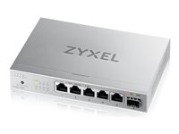 Zyxel XMG-100 Series XMG-105 - Switch - ohanterad - 5 x 100/1000/2.5G + 1 x Gigabit SFP / 10 Gigabit SFP+ - skrivbordsmodell, väggmonterbar XMG-105-ZZ0101F