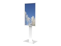 HI-ND Floorstand Glass Universal 49"- 65" - Ställ - för LCD-display - metall - vit, RAL 9003 - skärmstorlek: 49"-65" - golvstående FS0000-5001-01