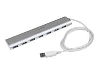 Startech Kompakt USB 3.0-hubb med 7 portar och inbyggd kabel - USB-växel - 7 x SuperSpeed USB 3.0 - skrivbordsmodell ST73007UA