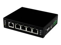 StarTech.com Okontrollerad industriell Gigabit Ethernet-switch med 5-portar - DIN-Rail-/väggmonterbar - Switch - 5 x 10/100/1000 - skrivbordsmodell, DIN-skenmonterbar, väggmonterbar - likström IES51000