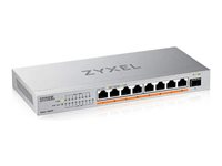 Zyxel XMG-100 Series XMG-108HP - Switch - ohanterad - ohanterad - 8 x 100/1000/2.5G (PoE++) + 1 x Gigabit SFP / 10 Gigabit SFP+ - skrivbordsmodell, väggmonterbar - PoE++ (100 W) XMG-108HP-EU0101F
