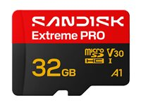 SanDisk Extreme PRO - Flash-minneskort - 32 GB - A1 / Video Class V30 / UHS-I U1 - microSDHC UHS-I SDSQXCO-032G-GS6MA