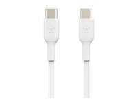 Belkin BoostCharge - USB-kabel - 24 pin USB-C (hane) till 24 pin USB-C (hane) - 2 m - vit CAB003BT2MWH