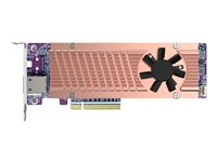 QNAP QM2-2P410G1T - Kontrollerkort - M.2 - PCIe 4.0 x4 (NVMe) - låg profil - PCIe 4.0 x8 - för QNAP TDS-h2489FU-4309Y-64, h2489FU-4314, h2489FU-4314-128, TS-h1290, TVS-h1288 QM2-2P410G1T