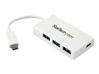 Startech 4 Port USB C Hub with 1x USB-C & 3x USB-A Ports (SuperSpeed 5Gbps), USB Bus Powered, Compact Portable/Laptop USB 3.0 Adapter Hub, USB 3.1 Gen 1/USB 3.2 Gen 1 Type-C Hub, White - Windows/macOS/Linux (HB30C3A1CFBW) - Hubb - 3 x SuperSpeed USB 3.0 + 1 x USB 3.1 - skrivbordsmodell HB30C3A1CFBW