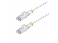 StarTech.com 2m White Slim CAT6 Ethernet Cable, Snagless, 28AWG, LSZH - Patch-kabel - RJ-45 (hane) till RJ-45 (hane) - 2 m - 3.6 mm - UTP - CAT 5/5e/6 - IEEE 802.3bt - halogenfri, hakfri - vit N6PAT200CMWHS
