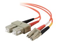 C2G Low-Smoke Zero-Halogen - Patch-kabel - LC multiläge (hane) till SC-läge (multi-mode) (hane) - 5 m - fiberoptisk - 62,5/125 mikron - orange 85258