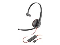 HP Poly Blackwire 3210 - Blackwire 3200 Series - headset - på örat - kabelansluten - USB-C - svart - UC-certifierad 8X214A6