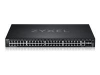 Zyxel XGS2220 Series XGS2220-54 - Switch - L3-åtkomst, NebulaFLEX Cloud - Administrerad - 48 x Gigabit Ethernet + 6 x 10 Gigabit (överordnad länk) - skrivbordsmodell, rackmonterbar XGS2220-54-EU0101F