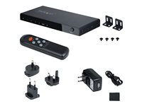 StarTech.com 4-Port 8K HDMI Switch, HDMI 2.1 Switcher 4K 120Hz HDR10+, 8K 60Hz UHD, HDMI Switch 4 In 1 Out, Auto/Manual Source Switching, Remote Control and Power Adapter Included - 7.1 Channel Audio/eARC (4PORT-8K-HDMI-SWITCH) - Video-/ljudomkopplare - 4 x HDMI - skrivbordsmodell 4PORT-8K-HDMI-SWITCH