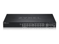 Zyxel XGS2220 Series XGS2220-30 - Switch - L3-åtkomst, NebulaFLEX Cloud - Administrerad - 24 x Gigabit Ethernet + 6 x 10/100/1000 (upplänk) - skrivbordsmodell, rackmonterbar XGS2220-30-EU0101F