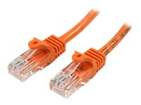 StarTech.com Cat5e patchkabel med hakfria RJ45-kontakter ? 2 m, orange - Patch-kabel - RJ-45 (hane) till RJ-45 (hane) - 2 m - UTP - CAT 5e - formpressad, hakfri - orange 45PAT2MOR