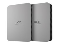 LaCie Mobile Drive STLR4000400 - Apple Exclusive - hårddisk - krypterat - 4 TB - extern (portabel) - USB 3.2 Gen 1 (USB-C kontakt) - Self-Encrypting Drive (SED) - rymdgrå - med 3 års Seagate Rescue Data Recovery STLR4000400