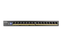 Zyxel GS1100 Series - Switch - ohanterad - 16 x 10/100/1000 (1 PoE+) - skrivbordsmodell, väggmonterbar - PoE+ (135 W) GS1100-16EPS-EU0101F