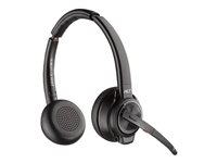 HP Poly Savi 8220 - Savi 8200 series - headset - på örat - DECT / Bluetooth - trådlös - USB-A via Bluetooth-adapter - svart - UC-certifierad, Certifierad för Microsoft-teams 8D3F5AA#ABB