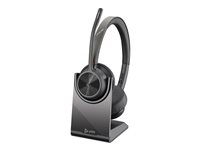 HP Poly Voyager 4320-M - Voyager 4300 UC series - headset - på örat - Bluetooth - trådlös, kabelansluten - USB-C - svart - Certifierad för Microsoft-teams, Zoomcertifierad 77Z32AA