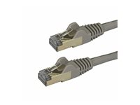 StarTech.com 7,5 m CAT6a-patchkabel - Skyddad (STP) - 100% kopparledning - Hakfria kontakter - Grå - Patch-kabel - RJ-45 (hane) till RJ-45 (hane) - 7.5 m - STP - CAT 6a - formpressad, hakfri - grå 6ASPAT750CMGR