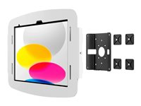 Compulocks iPad 10th-11th (A16) Gen Space Enclosure Glass Mount White - Monteringssats (väggmonteringskonsol, hölje) - för surfplatta - inhägnad - låsbar - höggradig aluminium - vit - skärmstorlek: 10.9" - monteringsgränssnitt: 100 x 100 mm - glasmonterad - för Apple 10.9-inch iPad (10:e generation) 201MGL209IPDSW