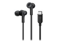 Belkin ROCKSTAR - Hörlurar med mikrofon - inuti örat - kabelansluten - USB-C - ljudisolerande - svart G3H0002BTBLK