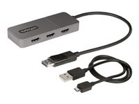 StarTech.com 3-Port MST Hub, DisplayPort to Triple HDMI Monitors, 4K 60Hz, DP 1.4 Multi-Monitor Video Adapter with 1ft (30cm) Built-in Cable, USB Powered, Windows Only - Multi-Stream Transport Hub (MST14DP123HD) - Video-/ljudomkopplare - 3 x HDMI - skrivbordsmodell MST14DP123HD