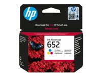 HP 652 - 5 ml - färg (cyan, magenta, gul) - original - Ink Advantage - bläckpatron - för Deskjet 1110, 2130, 3630; ENVY 4520; Officejet 3830, 4650 F6V24AE#BHL