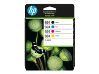 HP 924 - 4-pack - cyan, magenta, gul, svart - original - bläckpatron 6C3Z1NE