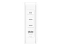 Belkin BoostCharge Pro - Strömadapter - GaN-teknik - 140 Watt - Fast Charge, Strömmatning 3.1 - 4 utdatakontakter (3 x USB-C, USB) - vit WCH014BTWH